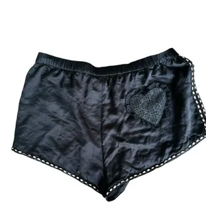 Morgan Lane Heart-Pocket Silk-Blend Sleep Shorts in Black S thumbnail 2