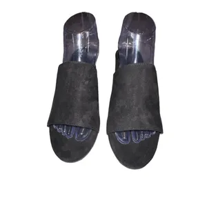 American Eagle‎ Women Black Suede Slip On Mule Block Heel Open Toe Size 9 Shoe thumbnail 2