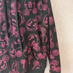 Disney Women's Size Medium Black and Pink mickey logo‎ Hoodie full zip thumbnail 2