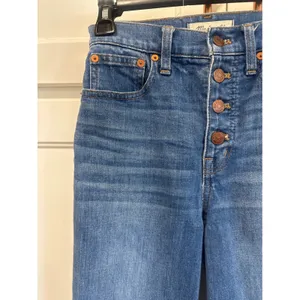 Madewell Womens Button slim Wide Leg crop size 23 Denim Jeans Medium Wash casual thumbnail 3