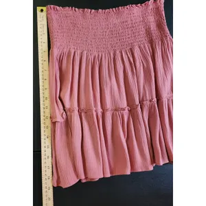 Hippie Rose Womens Cottagecore Mauve Smocked Tiered Mini Skirt, Medium‎ thumbnail 4