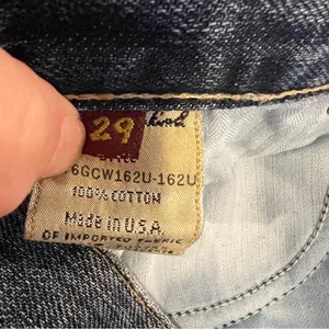 7 For All Mankind boot cut distressed bejeweled denim jeans Excellent Like New! thumbnail 6