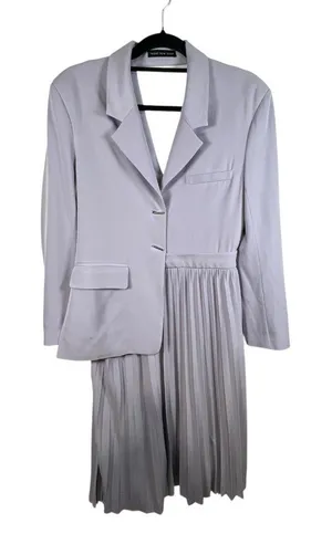 Front Row Shop Purple Pleated Maxi Dress‎ Women's Size 36 Cut Out Back Business thumbnail 1