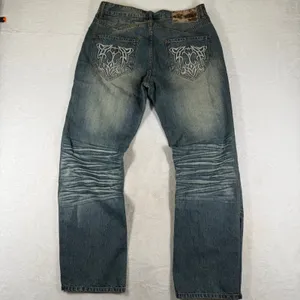 Stampa Jeans Vintage Y2K Embroidery Skater Jeans Hip Hop Denim 34x30 Medium Wash thumbnail 2