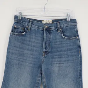 Free People Maggie‎ Mid Rise Button Fly Straight Leg Denim Jeans Blue Size 25 thumbnail 2