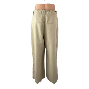Abercrombie & Fitch Women's Beige Pleated High Rise Wide Leg Trousers Pants M thumbnail 4