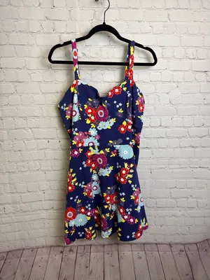 ModCloth flowery tank dress cottagecore size 1X plus cotton fit and flare whimsy thumbnail 2