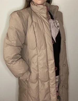 BiBi Brothers Down Fill Camel Puffer Coat Small Tan thumbnail 1