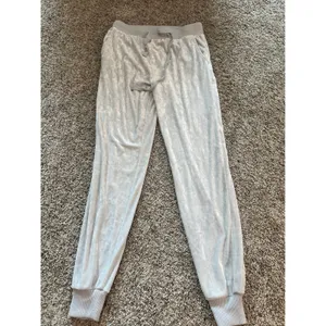 Aerie Light Gray Crushed Velvet Joggers Womens XS Lounge Pants Soft‎ Ribbed thumbnail 2