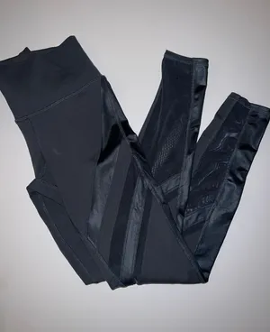 Alo Leggings Pants Womens Xtra Small XS Gray Pull On Skinny RN# 87370 Mesh thumbnail 1