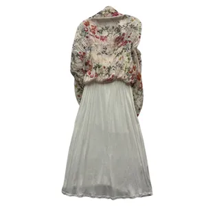 Lara G Italy Sleeveless Floral Silk Tiered Maxi Dress Keyhole Spring Garden L thumbnail 3