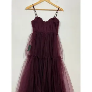Lulus Unforgettable Poise Maxi Dress Women's XS Plum Purple Tulle Tiered NWT thumbnail 10