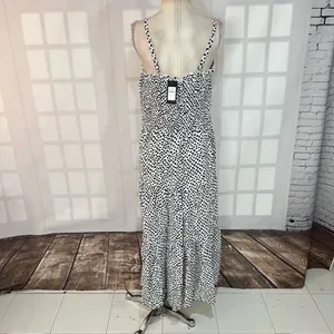 City Chic NWT Black White Corina Spot Sleeveless Smocked Maxi Dress Size S/16 thumbnail 6