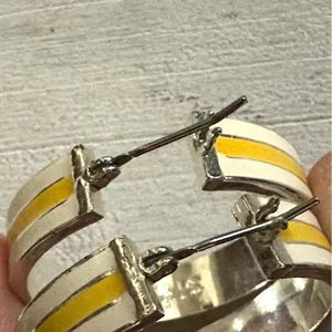 Chaps Yellow and white hoop earrings thumbnail 5