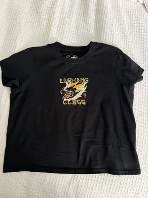 Black Dragon Graphic Baby Tee | Y2K Streetwear | Size S thumbnail 2