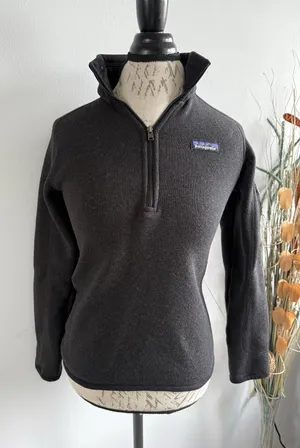 Patagonia Better Sweater 1/4 Zip Womens‎ Sz XS Gray Logo Pullover thumbnail 1