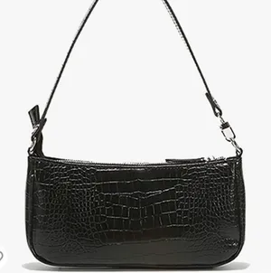 Classic Clutch Shoulder HandBag with‎ Zipper Closure Black thumbnail 1