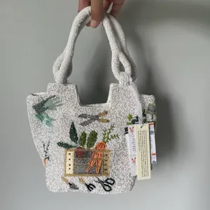 Beaded Purse Clutch Bag Made in India Vegetable Garden Cottagecore 10' x 7.5' thumbnail 7