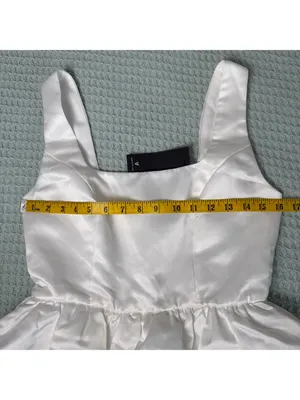 NWT Lulus Regal Cutie Satin Mini Dress Womens Small White Bridal Bachelorette thumbnail 6