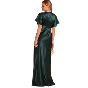 NWT Birdy Grey Jesse Kimono Satin Emerald Bridesmaid Maxi Dress Women Small thumbnail 5