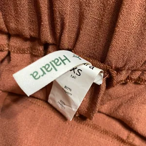Halara Rust Brown High Waisted Pleated Wide Leg Pants Tall XS Woven Trousers thumbnail 8