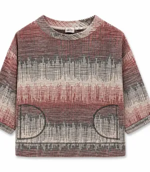 Anthropologie Postmark textured boxy cross hatch sweater thumbnail 1