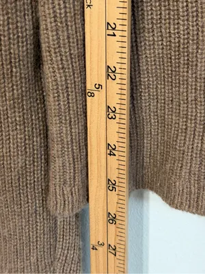 Quince Mongolian Cashmere Fisherman Crewneck Sweater Size XL Women’s Tan Brown thumbnail 8