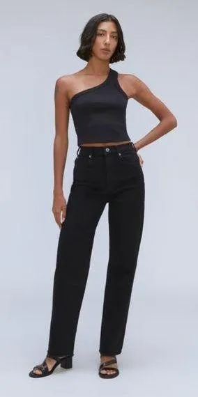 Everlane | The Way High Jean in Black with Raw Hem | womens 26 thumbnail 1