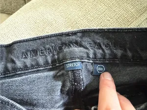 American Eagle Outfitters Women's Black Washed Straight-Leg Jeans thumbnail 5