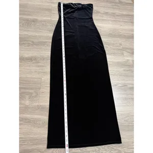 Misty Rose Black Velvet Strapless Maxi Dress M‎ Side Slit Bodycon Gothic Vampire thumbnail 11