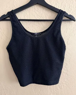 Vans Black Mesh Cropped Tank Top thumbnail 1