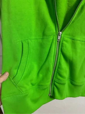 Ralph Lauren Bright Green Zip-Up Hoodie with Purple Polo size L thumbnail 5