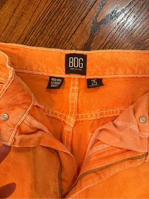 BDG Orange High-Rise Baggy Jeans Sz 25 thumbnail 2