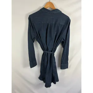 a new day Denim Long Sleeve Button Up Tie Wist Dress Size XL thumbnail 3