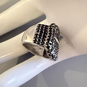 Chic Black and Silver Buckle Ring thumbnail 3