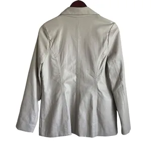 Le‎ Lis Women Minimalist Professional Faux Leather Blazer S Beige Office Neutral thumbnail 2