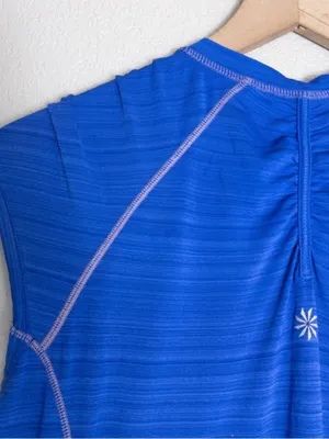 Athleta Pacifica Illume UPF Tank S Royal Blue Sleeveless Front Zip thumbnail 7
