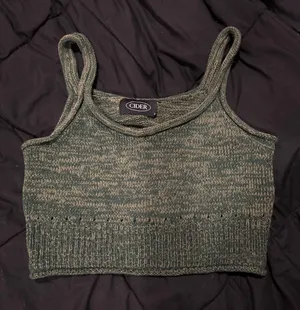 Cider Green cropped knit tank thumbnail 1