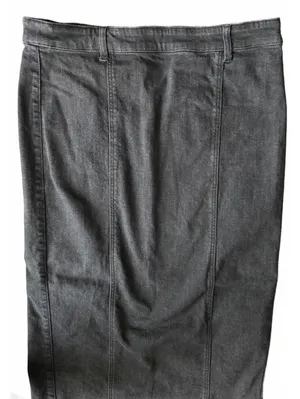Belle Vere Denim Jean Skirt Medium Black Midi Maxi Casual Streetwear City Chic thumbnail 3