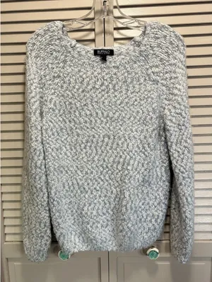 Buffalo Blue/White Knit Soft Sweater Long Sleeve Size M Warm Round‎ Neck thumbnail 1