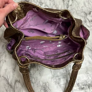 Vintage Chunky Y2K Shoulder Bag Gold by Kathy Van Zeeland 90s Gems thumbnail 3