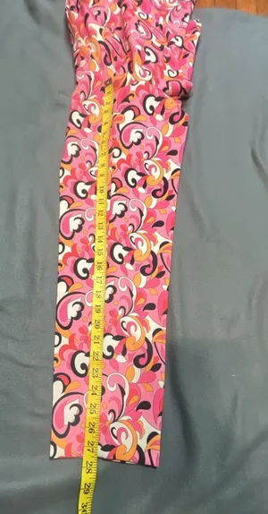 Zara Paisley and Floral 70s Style Dress Pants Pink Orange White Black Size XS thumbnail 9