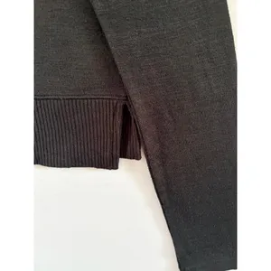 Rag and Bone Black Mock Neck Button Back Knit Sweater Long Sleeve Drop Shoulder thumbnail 6