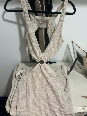knitted beach dress shein Tan thumbnail 1