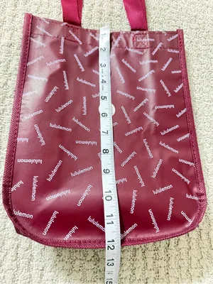Lululemon Burgundy Reusable Shopper Tote Bag Holiday Limited Edition Small Logo thumbnail 4