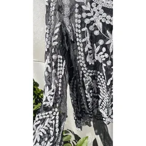 Vintage Vivid Importers of NY Women’s Sz Large Flower Black White Top Blouse thumbnail 15