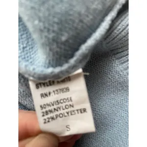 Dreamers by Debut Pastel Chenille Star Knit Sweater Light Blue Crewneck Small thumbnail 4
