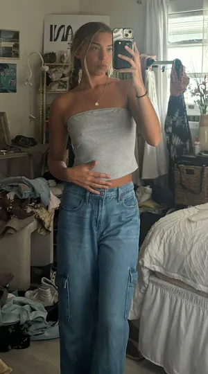 Grey Strapless Crop Size XS thumbnail 1