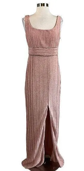 Pink Metallic Beaded Column Gown Women's Size 4 Formal Dress thumbnail 1
