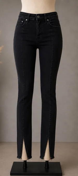 Abercrombie Curve Love The Skinny High Rise Split Hem Jeans 27/4R thumbnail 1